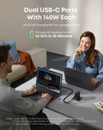Anker Zolo Wall Charger 140W -1x USB-A - 3x USB-C with USB-C Cable - Image 3