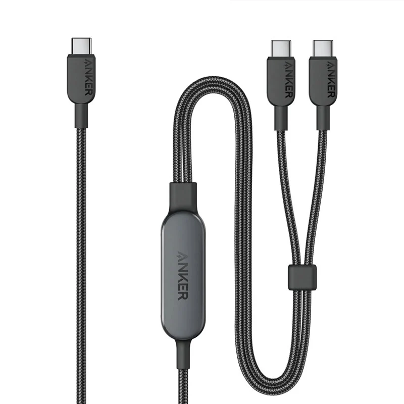 anker-140w-1726577428.webp Anker 2-in-1 USB C to USB C Cable 4ft 140W - Image 1