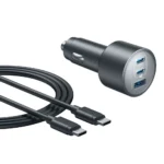 شاحن سيارة من انكر نانو تشارجر 167.5 وات بثلاث منافذ مع كابل USB-C من الطرفين